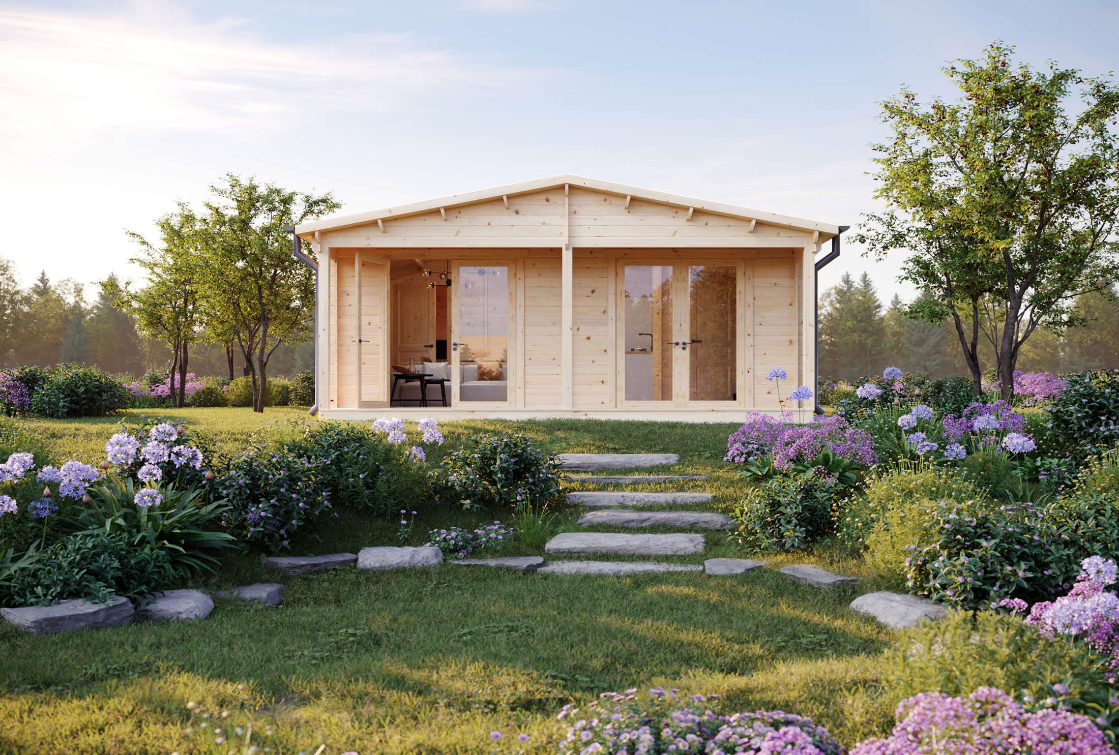 Sodo nameliai su terasa